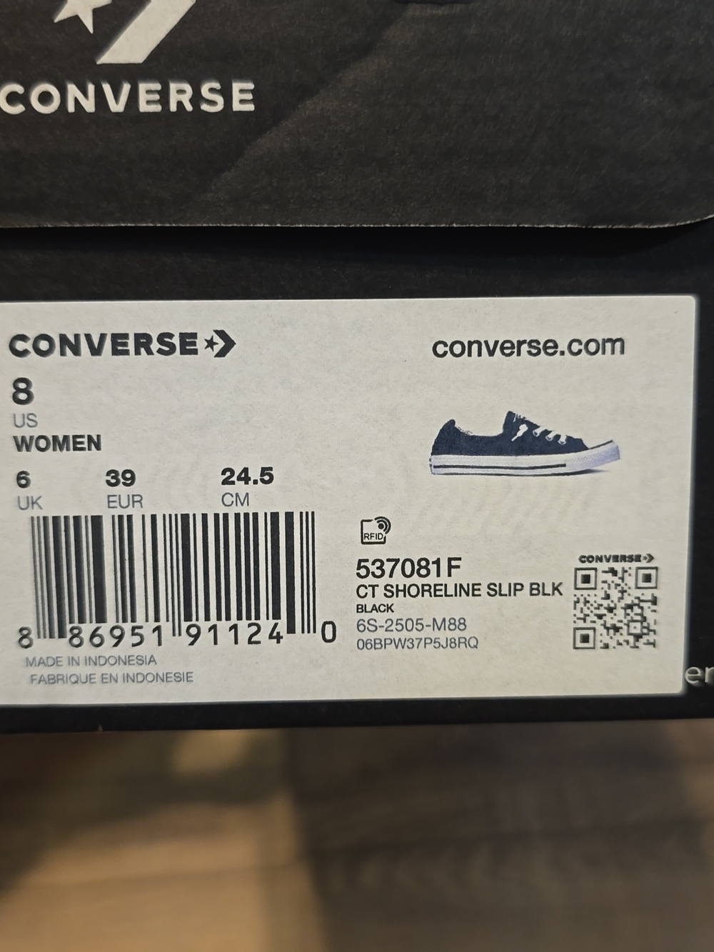 Converse CT Shoreline Slip-on Black Size 8 - Picture 6 of 7